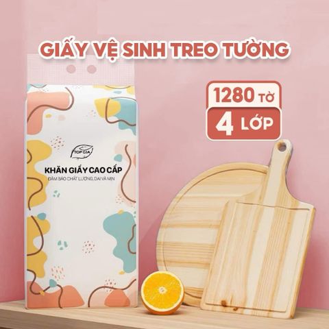 Giấy Rút Đáy Topgia Đa Sắc Thùng 4 Bịch – Giấy Ăn Mềm Mại, Không Bụi, Thấm Hút Nhanh