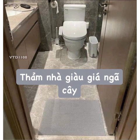 Combo 2 Thảm Lau Chân IKEA Thảm Dậm Chân Nhà Tắm Phòng Ngủ Chống Trượt Thấm Hút Nước Tốt Cao Cấp Sợi Nỉ Đan Dày Dặn