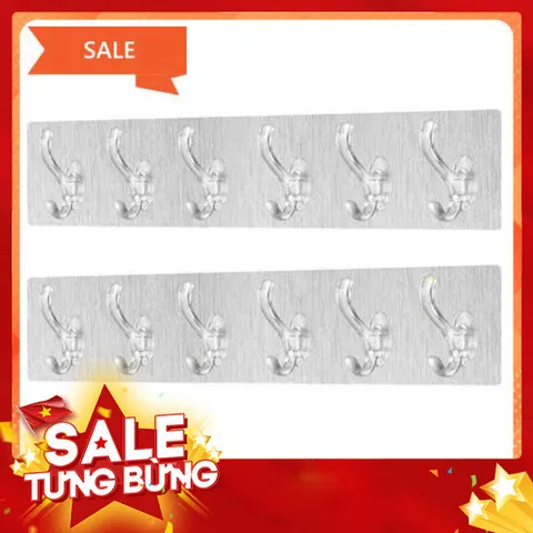 Thanh 6 Móc Dán Tường Siêu Dính Trong Suốt - Tiện Lợi và Sang Trọng