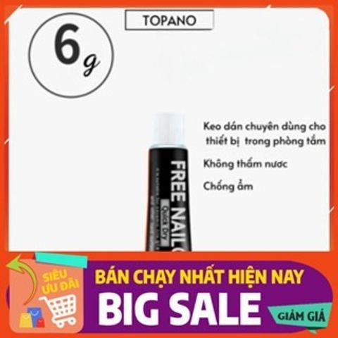 Keo dán siêu chắc chống cháy 6g chống nước dán tốt mọi bề mặt tường, gạch, gỗ, kệ nhà tắm