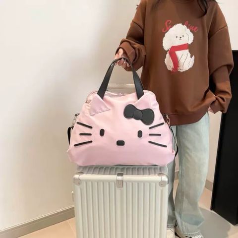 Túi Xách Nữ Hello Kitty Dáng Duffle Quai Da Cao Cấp - Túi Đeo Chéo Du Lịch Đi Học Đi Chơi Cực Dễ Thương Hot Trend