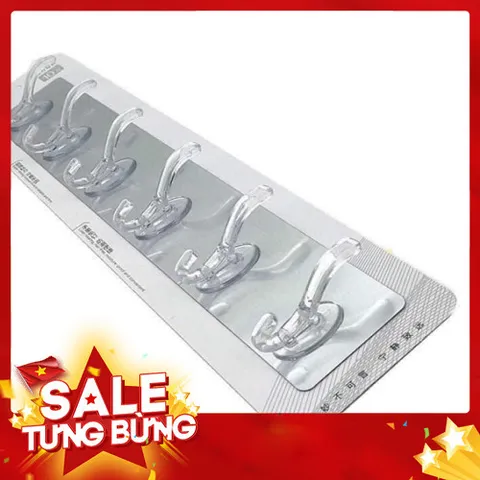 Thanh 6 Móc Dán Tường Siêu Dính Trong Suốt - Tiện Lợi và Sang Trọng