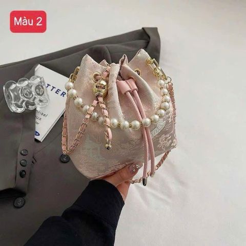 Túi Xô Thêu THUYCHAN Phong Cách Trung Hoa - Dây Rút Điều Chỉnh, Thời Trang