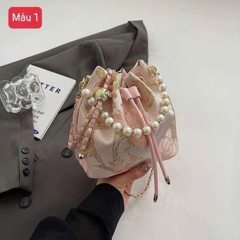 Túi Xô Thêu THUYCHAN Phong Cách Trung Hoa - Dây Rút Điều Chỉnh, Thời Trang
