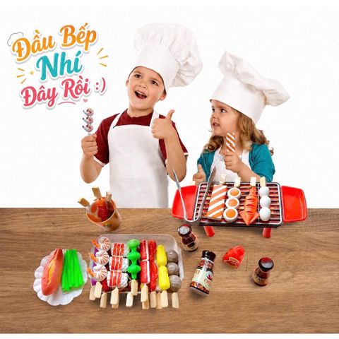 Bộ Đồ Chơi Nấu Ăn BBQ & Lẩu Siêu To 83 Chi Tiết Cho Bé - Quà Tặng 1/6 Tuyệt Vời