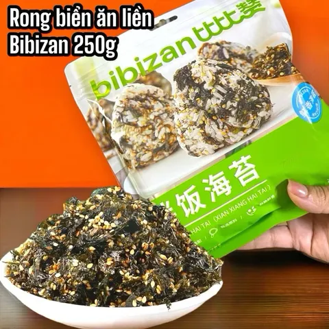 Sỉ 10 Gói Rong Biển Ăn Liền BIBIZAN Rong Biển Trộn Cơm Rong Biển Cho Bé Túi 250 Gram