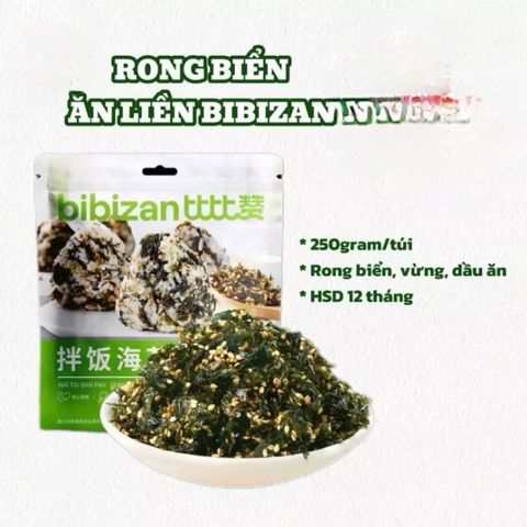 Sỉ 10 Gói Rong Biển Ăn Liền BIBIZAN Rong Biển Trộn Cơm Rong Biển Cho Bé Túi 250 Gram