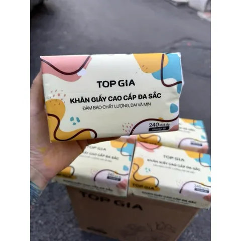 [Hot] Thùng 20 Gói Giấy Ăn Topgia Đa Sắc – Mềm Mịn, Không Bụi, Thấm Hút Nhanh, Tiện Lợi