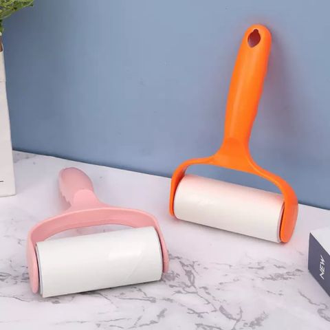 Con Lăn Bụi Quần Áo Họa Tiết Cute - Bộ Cây Lăn Bụi Kèm 6 Lõi Thay Thế Làm Sạch Lông Thú Cưng, Ga Giường, Sofa