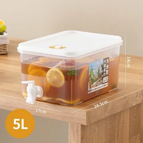 Bình Đựng Nước Có Vòi 5L Hộp Đựng Nước Trái Cây Trong Tủ Lạnh – Bình Nước Detox, Trà Chanh, Nước Ép Có Van Rót Tiện Lợi