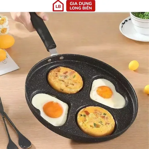 Chảo Chiên Ốp Trứng 4 Ngăn Chống Dính - Dùng Được Bếp Từ