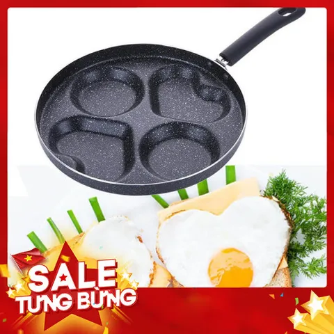 Chảo Chiên Ốp Trứng 4 Ngăn Chống Dính - Dùng Được Bếp Từ