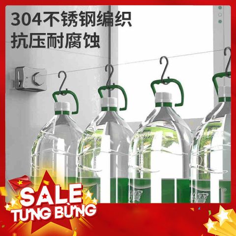 Dây phơi quần áo dây rút treo trong phòng tắm ngoài ban công ngoài trời dài tới 5.1m