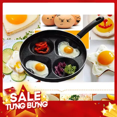Chảo Chiên Ốp Trứng 4 Ngăn Chống Dính - Dùng Được Bếp Từ