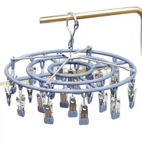 Móc Tròn Phơi Quần Áo Trẻ Em, Đồ Nhỏ 24 Kẹp Siêu Chắc Khỏe - Móc Treo Đa Năng Chống Bay