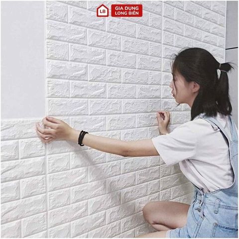 Miếng Xốp Dán Tường 3D Loại Dày 77x70cm - Màu Trắng Cách Âm & Chống Ẩm Mốc Hiệu Quả