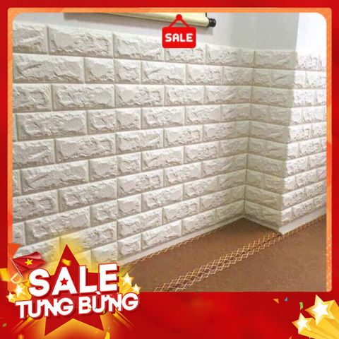 Miếng Xốp Dán Tường 3D Loại Dày 77x70cm - Màu Trắng Cách Âm & Chống Ẩm Mốc Hiệu Quả