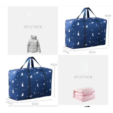 Set 3 túi đựng chăn màn quần áo vải dù siêu dai
