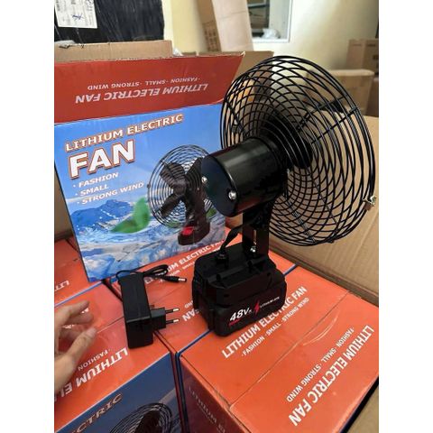 Quạt Tích Điện Mini 12V Siêu Mát – Quạt Sạc Pin Dùng Khi Mất Điện, Quạt Bàn Tiện Lợi Kèm Pin Và Sạc