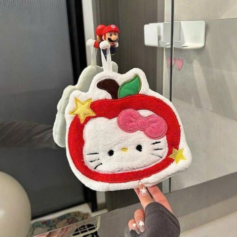 Combo 2 Khăn Lau Tay Nhà Bếp Hình Hello Kitty Dễ Thương – Khăn Lau Đa Năng Thấm Hút Cực Tốt, Mềm Mịn Có Móc Treo