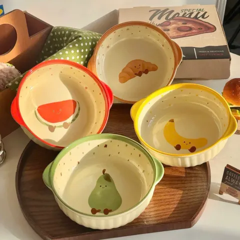 Set 4 Bát Chấm Sứ Mini TopGia Hình Trái Cây Dễ Thương, Chén Đựng Gia Vị Nước Chấm Decor Bàn Ăn Cao Cấp