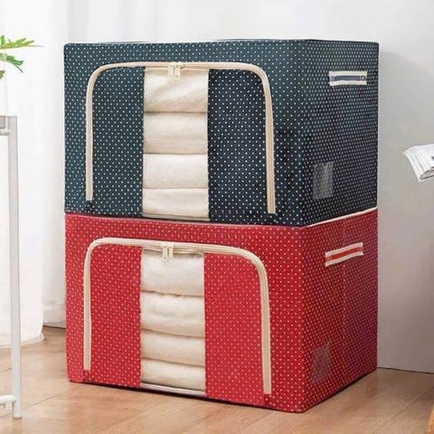 Túi Vải Đựng Quần Áo Khung Sắt Đa Năng - Thùng Đựng Chăn Màn Đồ Chơi Gấp Gọn Có Khung Thép Chắc Chắn