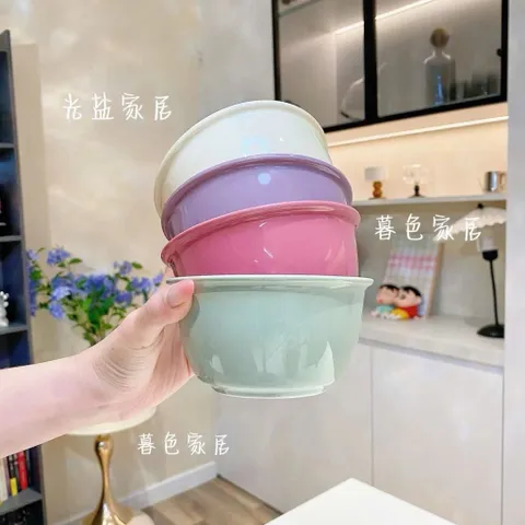 Bộ Bát Ăn Cơm Gốm Sứ Pastel Kèm Thìa Cao Cấp - Chén Sứ Decor Phong Cách Hàn Quốc Macaron Xinh Xắn