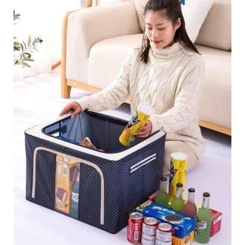 Túi Vải Đựng Quần Áo Khung Sắt Đa Năng - Thùng Đựng Chăn Màn Đồ Chơi Gấp Gọn Có Khung Thép Chắc Chắn
