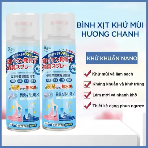 Bình Khử Mùi Hôi Chân Hôi Giày Nhật Bản - Kháng Khuẩn, Hương Mát Lạnh, Giữ Lâu Dài