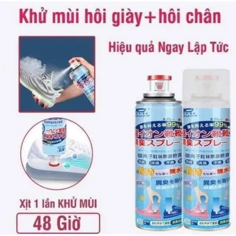 Bình Khử Mùi Hôi Chân Hôi Giày Nhật Bản - Kháng Khuẩn, Hương Mát Lạnh, Giữ Lâu Dài