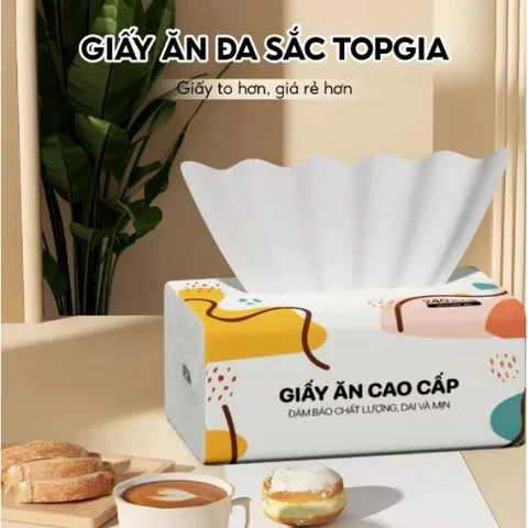 Khăn Giấy Rút Top Gia Gói 240 Tờ Giấy - Giấy Ăn Top Gia Mềm Mịn, Thấm Hút Tốt