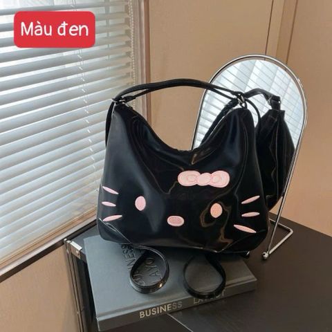 Túi Đeo Vai Hello Kitty Y2K Cao Cấp - Túi Kẹp Nách Nữ Hàn Quốc Da Mềm Phối Nơ Đáng Yêu (3 Màu) - Túi Xách Nữ Đi Học