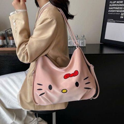Túi Đeo Vai Hello Kitty Y2K Cao Cấp - Túi Kẹp Nách Nữ Hàn Quốc Da Mềm Phối Nơ Đáng Yêu (3 Màu) - Túi Xách Nữ Đi Học