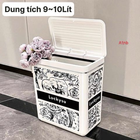 Thùng Rác Thông Minh Nhựa PP Vintage Sang Trọng - Dung Tích 10L, Tiện Dụng Cho Gia Đình