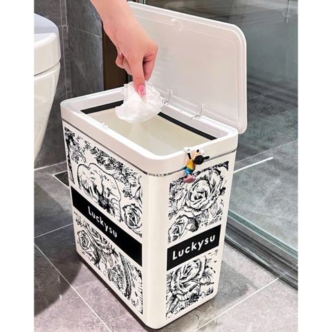 Thùng Rác Thông Minh Nhựa PP Vintage Sang Trọng - Dung Tích 10L, Tiện Dụng Cho Gia Đình