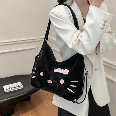 Túi Đeo Vai Hello Kitty Y2K Cao Cấp - Túi Kẹp Nách Nữ Hàn Quốc Da Mềm Phối Nơ Đáng Yêu (3 Màu) - Túi Xách Nữ Đi Học