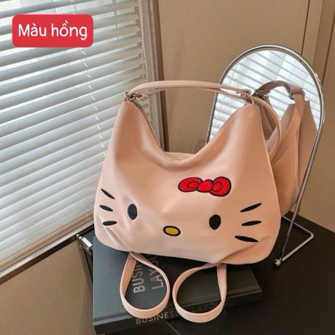 Túi Đeo Vai Hello Kitty Y2K Cao Cấp - Túi Kẹp Nách Nữ Hàn Quốc Da Mềm Phối Nơ Đáng Yêu (3 Màu) - Túi Xách Nữ Đi Học