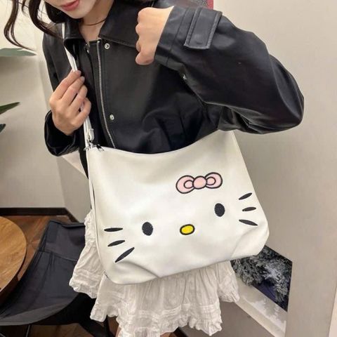 Túi Đeo Vai Hello Kitty Y2K Cao Cấp - Túi Kẹp Nách Nữ Hàn Quốc Da Mềm Phối Nơ Đáng Yêu (3 Màu) - Túi Xách Nữ Đi Học