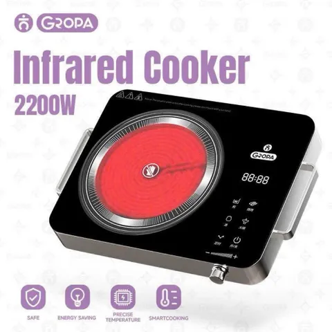 Bếp Hồng Ngoại Gropa 2200W Cao Cấp - Không Kén Nồi, Mặt Kính Cường Lực, Cảm Ứng Nhạy (Hàng Chính Hãng)