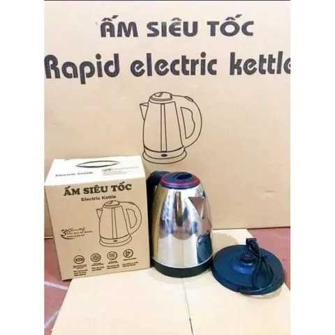 Ấm Siêu Tốc Electric 1.8L Cao Cấp - Bình Đun Nước Siêu Tốc Inox 304 Dày Dặn, Tự Ngắt Khi Sôi, Công Suất Lớn Đun Nh