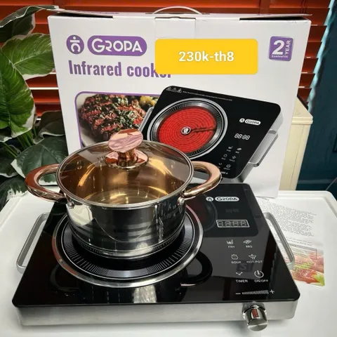 Bếp Hồng Ngoại Gropa 2200W Cao Cấp - Không Kén Nồi, Mặt Kính Cường Lực, Cảm Ứng Nhạy (Hàng Chính Hãng)