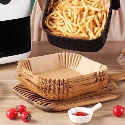 Giấy Nến Lót Nồi Chiên Không Dầu Hình Vuông 50 Chiếc - Chống Dính, Tiện Lợi Cho Nướng & Làm Bánh