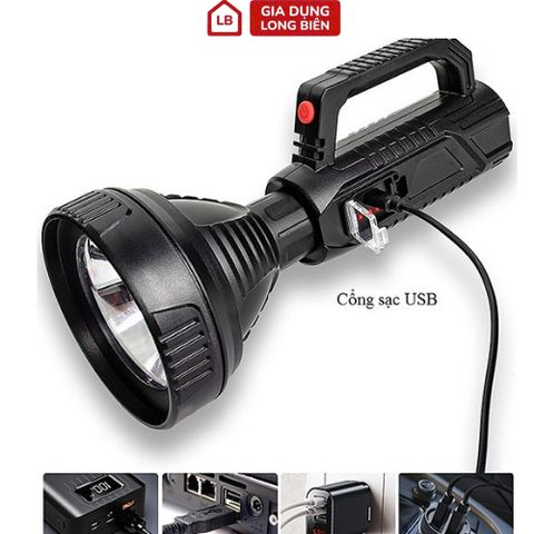 Đèn pin cầm tay siêu sáng chiếu xa 500m chống thấm Pin Trâu , Chông Nước , 3 Chế Độ