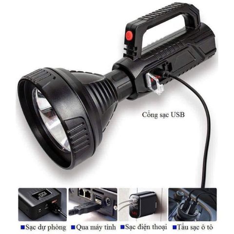 Đèn pin cầm tay siêu sáng chiếu xa 500m chống thấm Pin Trâu , Chông Nước , 3 Chế Độ