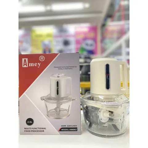 Máy Xay Thịt Thủy Tinh Cao Cấp AMEY - Dung Tích 2L, Công Suất 300W