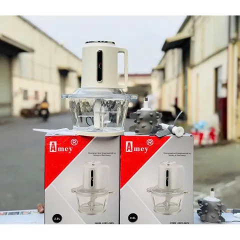 Máy Xay Thịt Thủy Tinh Cao Cấp AMEY - Dung Tích 2L, Công Suất 300W