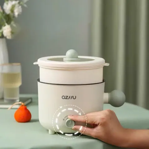 Nồi Lẩu Điện Mini Đa Năng 1.8L - Ca Nấu Mì Ozhu/Yueslila, 600W, Tặng Kèm Giá Hấp Tiện Lợi