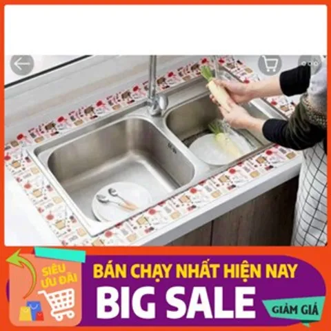 Băng Dính Dán Viền Toilet & Bồn Rửa Chén Hoa Văn Chống Thấm Nước PVC