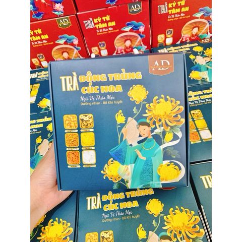 Trà Đông Trùng Cúc Hoa Thanh Mát - Hộp 20 Gói Giải Khát Tự Nhiên