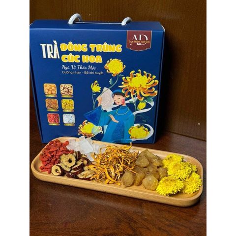 Trà Đông Trùng Cúc Hoa Thanh Mát - Hộp 20 Gói Giải Khát Tự Nhiên
